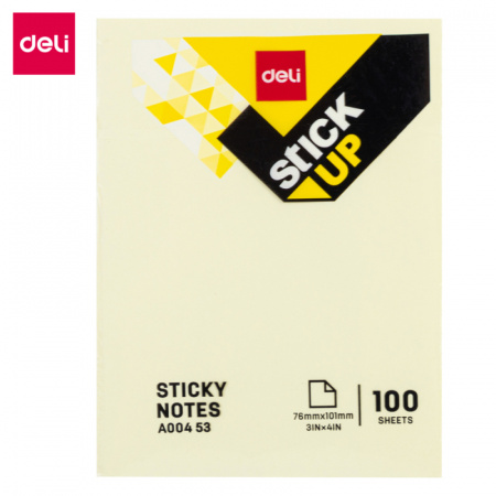 Клейкие листки DELI "Stick Up", 76 х101 мм, желтые, 100 листов - фото 1 - id-p106694438