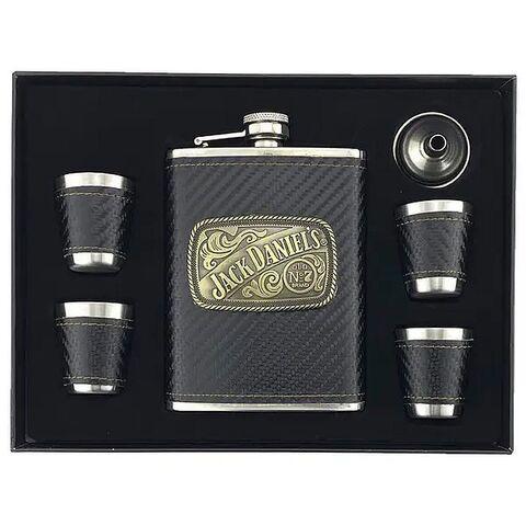 Набор подарочный для виски с фляжкой и стопками «Whiskey Brands» (Jack Daniel's Вadge) - фото 1 - id-p106696245