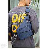 Сумка-кобура ультратонкая на плечо Fino со смарт-системой организации хранения вещей (Синий), фото 5