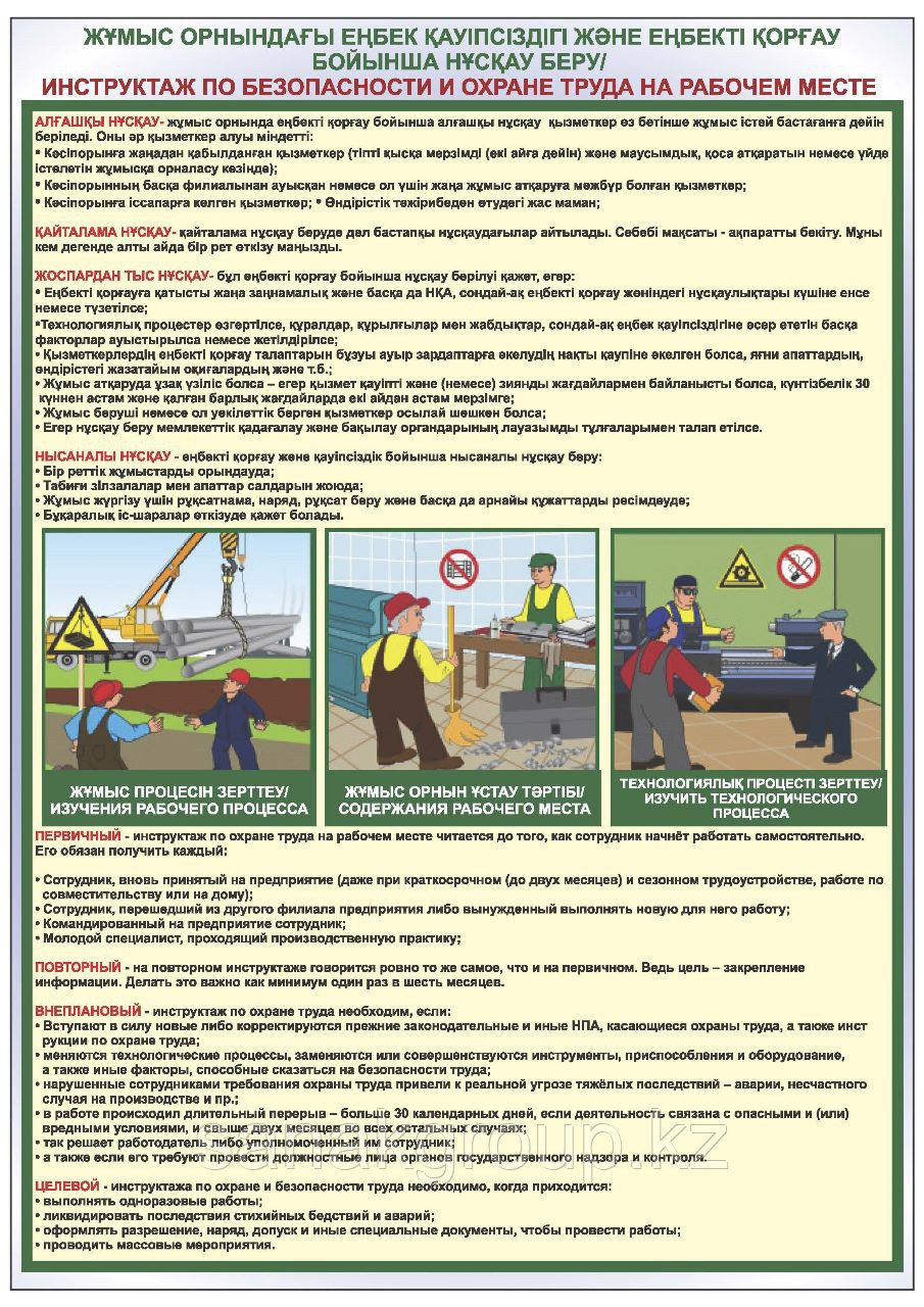 Плакат инструктаж по Безопасности и охране труда на рабочем месте