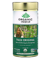 Organic India, Тулси жапырағы шайы, қасиетті насыбайгүл, түпнұсқа дәмі, кофеинсіз, 100 г (3,5 унция)