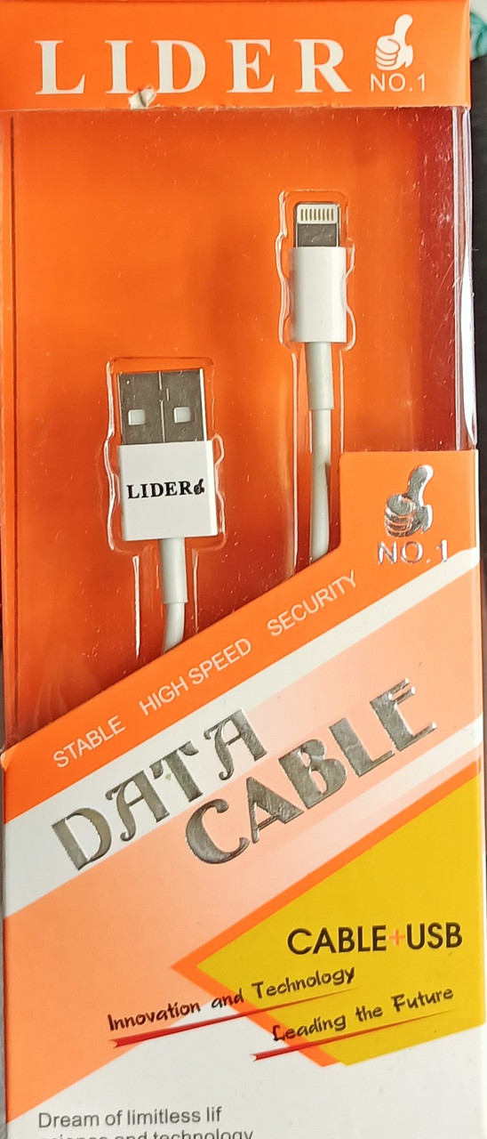 USB Data cabel Lider Lightning - фото 1 - id-p66574529