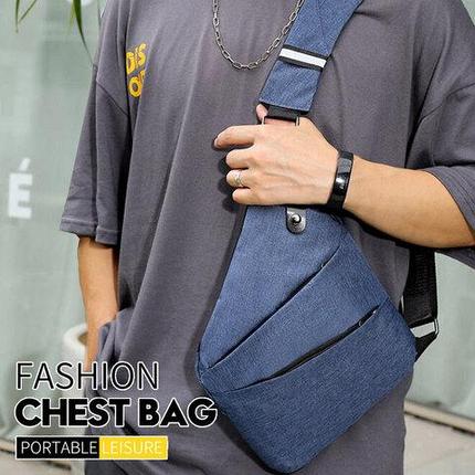 Сумка-кобура ультратонкая на плечо Fino со смарт-системой организации хранения вещей (Синий), фото 1