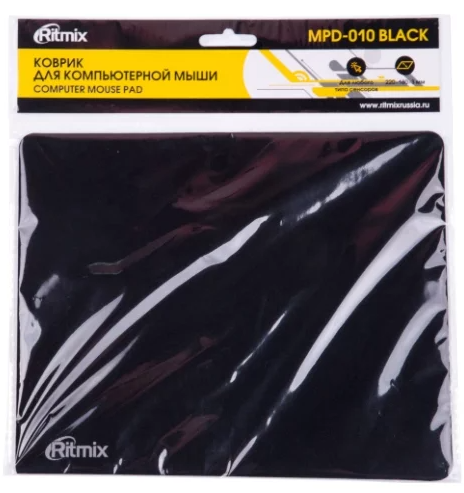 Коврик для мыши Ritmix MPD-010, Черный ,Pad for mouse 220x180x3mm, black - фото 1 - id-p102012657