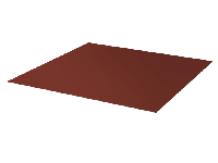 Лист полимерный, кв.м 0.4 1.25 2м в пленке RAL3011 коричнево-красный
