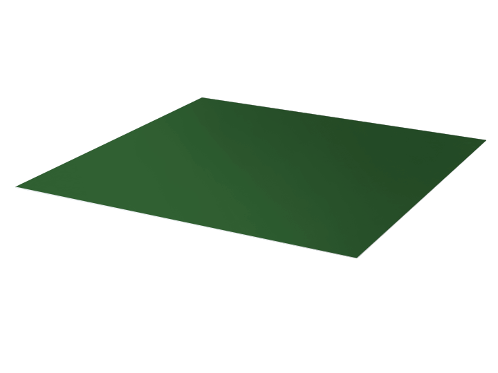 Лист полимерный, кв.м 0.4 в пленке RAL6005 зеленый мох - фото 1 - id-p106705861