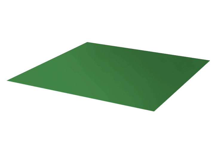 Лист полимерный, кв.м 0.45 RAL6002 зеленый лист - фото 1 - id-p106705901