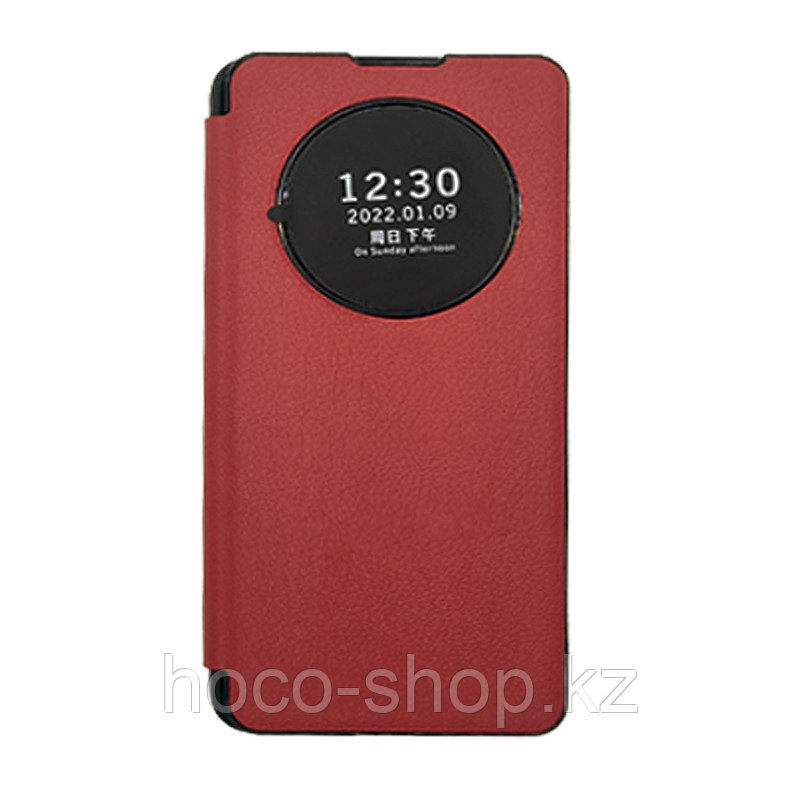 Чехол-книжка Samsung A22 с круглым окошком, Красный, фото 1
