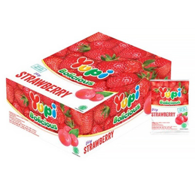 Жев. мармелад Yupi Bolicious Клубника 5 гр  /Индонезия/ (24шт-упак)