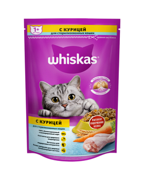 Whiskas для стерилизованных кошек подушечки с курицей, 350 гр