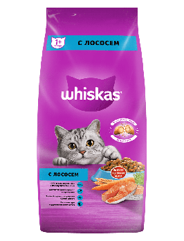 Whiskas для кошек подушечки паштет с лососем,5 кг