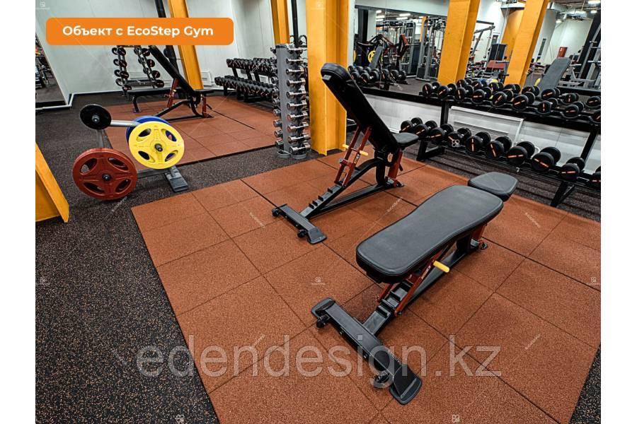 Плитка Резиновая EcoStep Gym (Терракотовый, Рельефное Основание) - фото 2 - id-p106719764