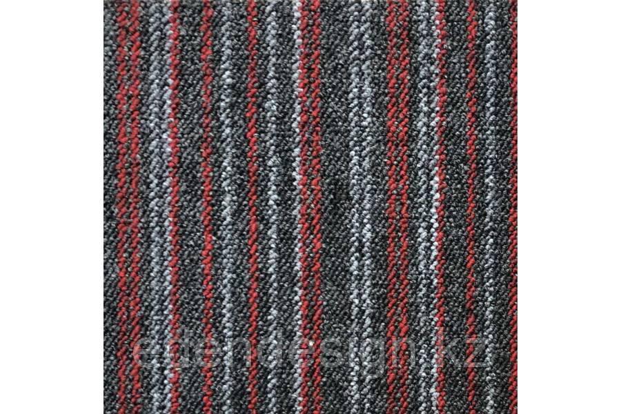 Ковровая плитка Betap Vienna 7785 (50х50) толщина 3,9 мм серо-красные линии (5,0 кв.м. -20 шт), М2 - фото 1 - id-p106720153
