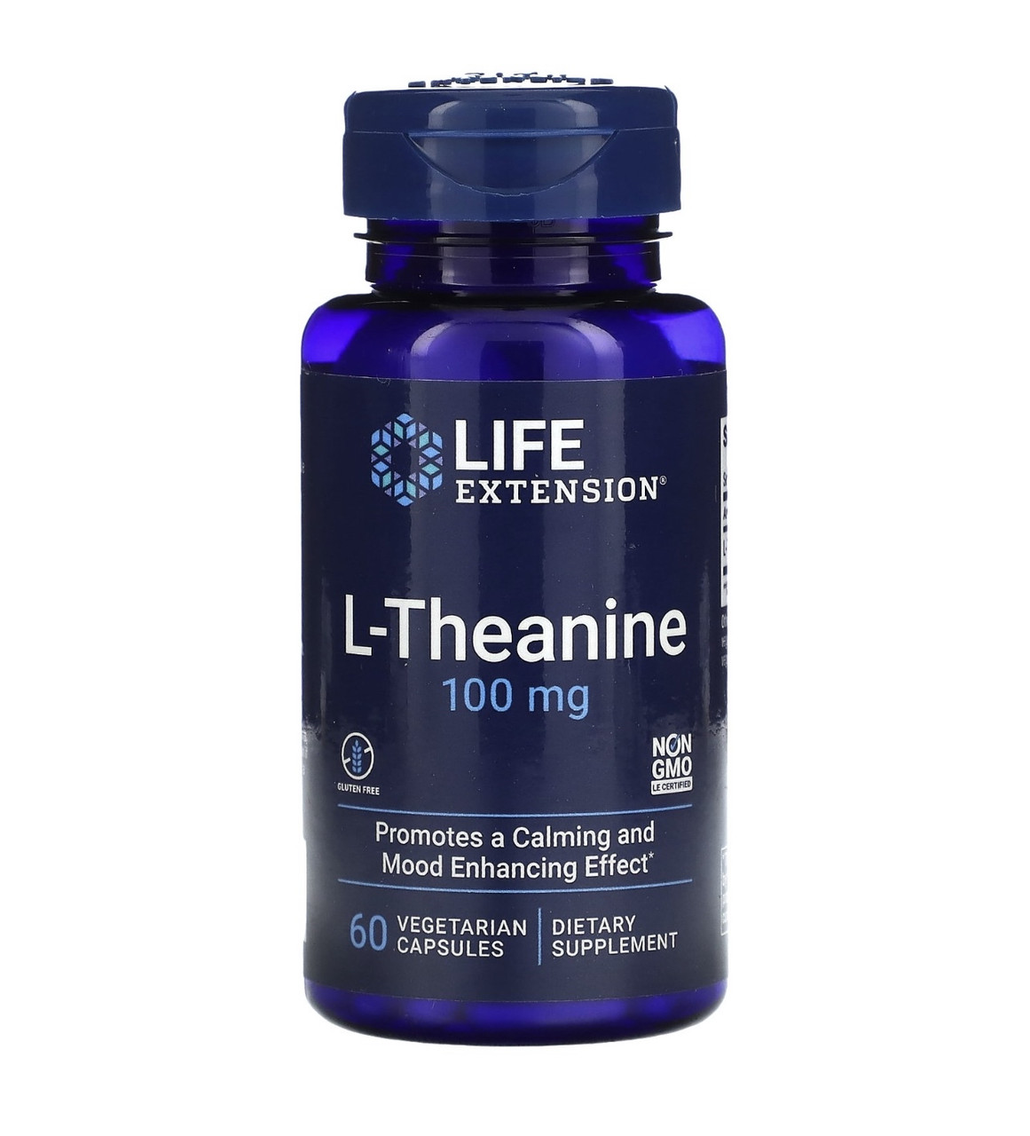 Life extension L-теанин, 100мг, 60 растительных капсул - фото 1 - id-p106720303