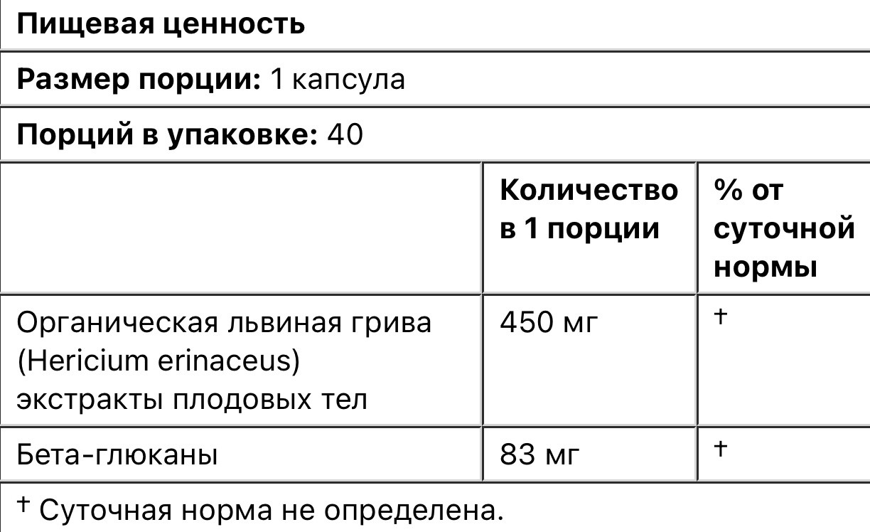 Gaia herbs гриб львиная грива, ежовик гребенчатый, 40 веганских капсул - фото 4 - id-p106721250