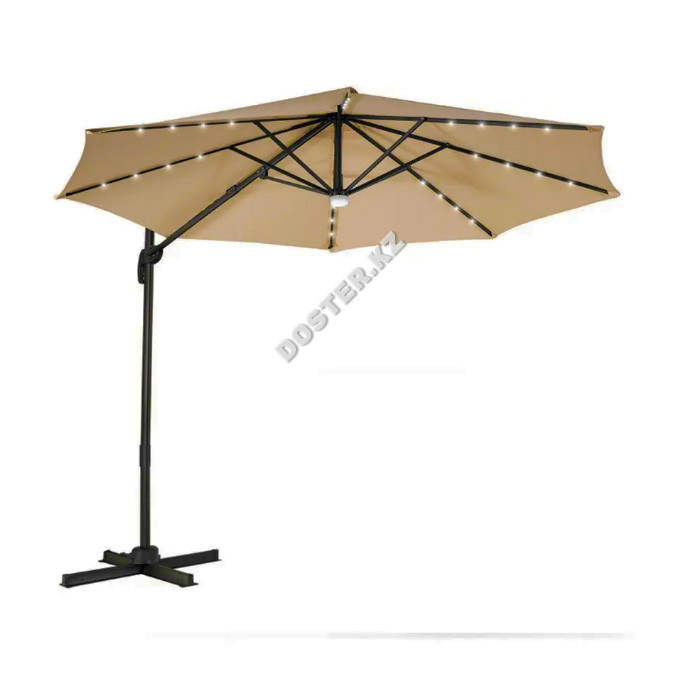 Зонт с подсветкой "MOON", бежевый (без утяжелителей) - фото 1 - id-p106721285