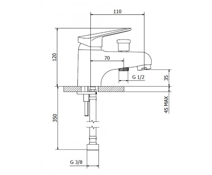 Смеситель Teorema 9C79011-060 DECK MOUNTED на борт ванны ( без шланга) - фото 2 - id-p106722224