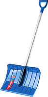 Ударопрочная снеговая лопата ЗУБР АНГАРА из морозостойкого поликарбоната, легкий черенок из алюминия, V-ручка