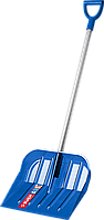 Ударопрочная снеговая лопата ЗУБР АНГАРА из морозостойкого поликарбоната, легкий черенок из алюминия, V-ручка
