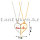 Парные кулоны подвеска Сердечко серебряного и золотого цвета, фото 2