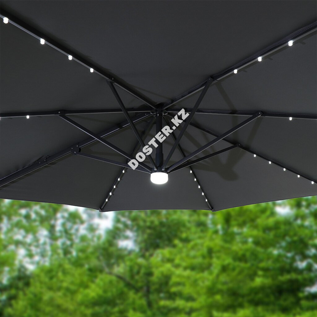 Зонт с подсветкой "MOON", темно-серый (с утяжелителем) - фото 4 - id-p106723486