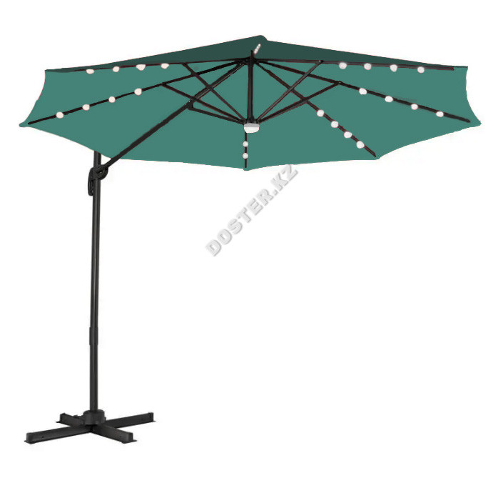 Зонт с подсветкой "MOON", зелёный (с утяжелителем) - фото 1 - id-p106722998
