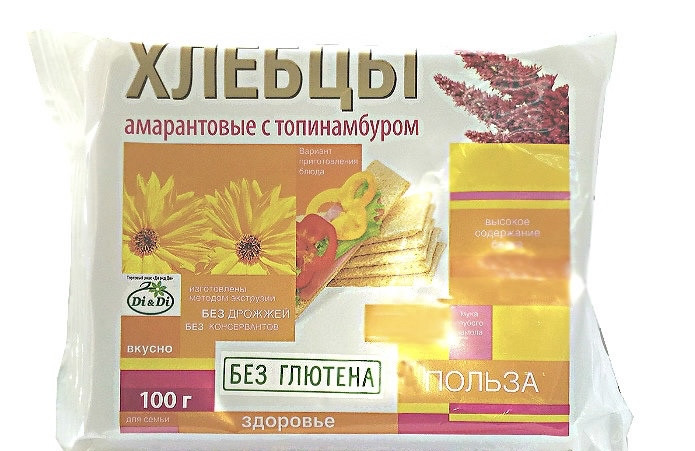 Хлебцы "Di&Di" амарантовые с топинамбуром 100г