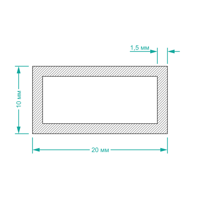 Труба прямоугольная 20х10х1,5мм - фото 2 - id-p106726812