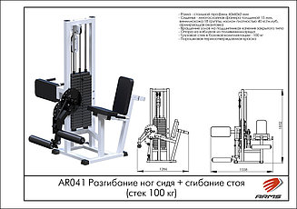 ARMS Разгибание ног сидя + сгибание стоя (стек 100 кг)