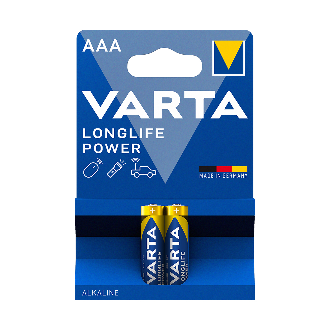 Батарейка, VARTA, LR03 Longlife Power Micro, AAA, 1.5 V, 2 шт., Блистер