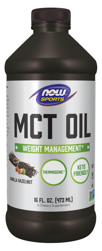 MCT OIL Vanilla Hazelnut, 473 ml, NOW