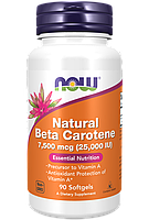 Natural Beta Carotene 25000 iu, 90 softgels, NOW