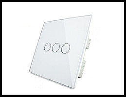 Сенсорный выключатель освещения Touch Me White (трехлинейный, белый) для паровой комнаты (steam room)