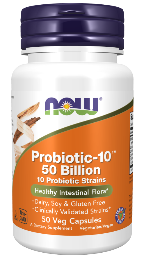 Probiotic-10 50 Billion, 50 veg.caps, NOW - фото 1 - id-p96303608