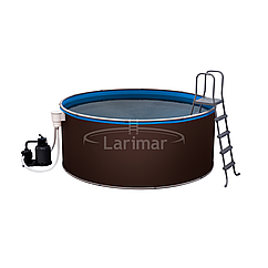 Каркасный бассейн  LARIMAR круглый 2,44 х 1,25 м (шоколад RAL 8017)
