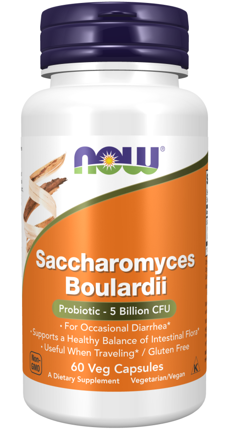 Saccharomyces Boulardii, 60 veg caps, NOW - фото 1 - id-p106034979