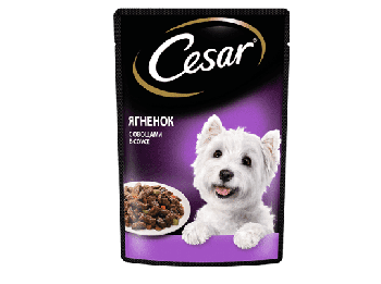 Cesar для собак ягненок с овощами,85гр