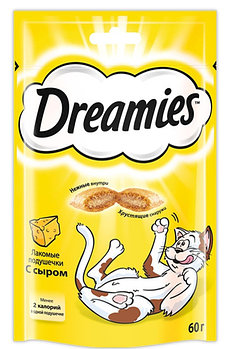 DREAMIES лакомство для кошек c сыром, 60 гр