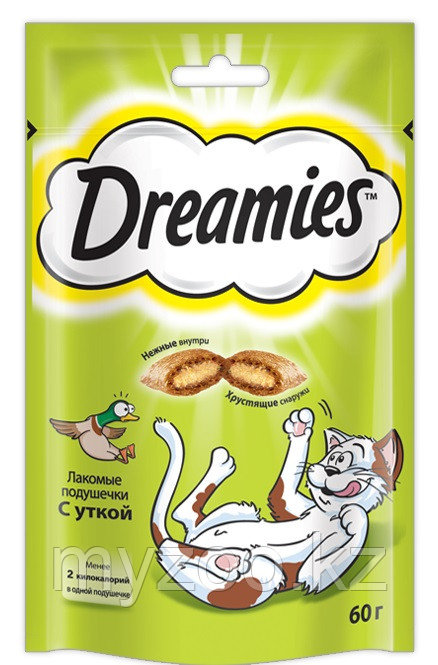 DREAMIES лакомство для кошек c уткой, 60 гр