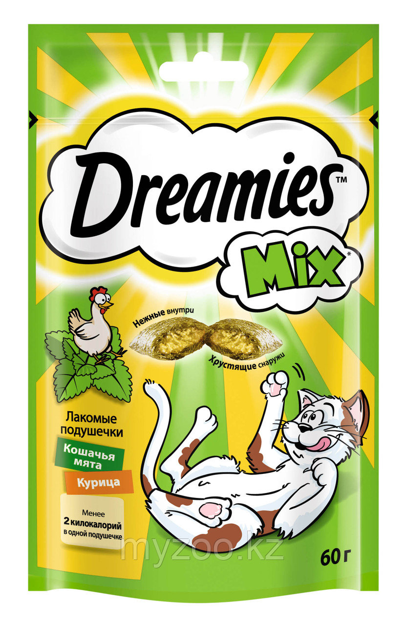 DREAMIES лакомство для кошек с курицей и мятой, 60 гр