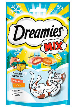 DREAMIES лакомство для кошек с лососем и сыром, 60 гр