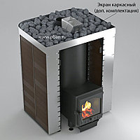 Печь с закрытой каменкой для бани Услада 20 Плазма, короб 250мм, каменка ТУРБОНЕРЖ. Печь для бани и сауны.