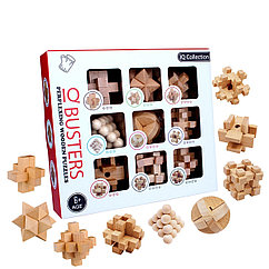 Деревянные головоломки "Busters" в подарочной коробке. Различные модели. 9 штук в наборе.