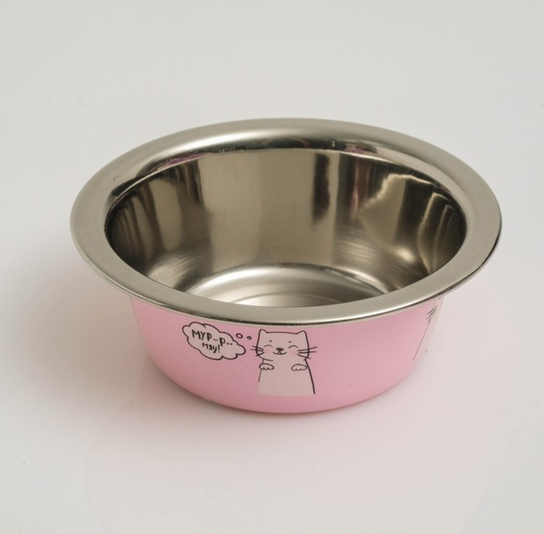 Миска металл для кошек "Кошачьи мечты", 225 мл, фото 1