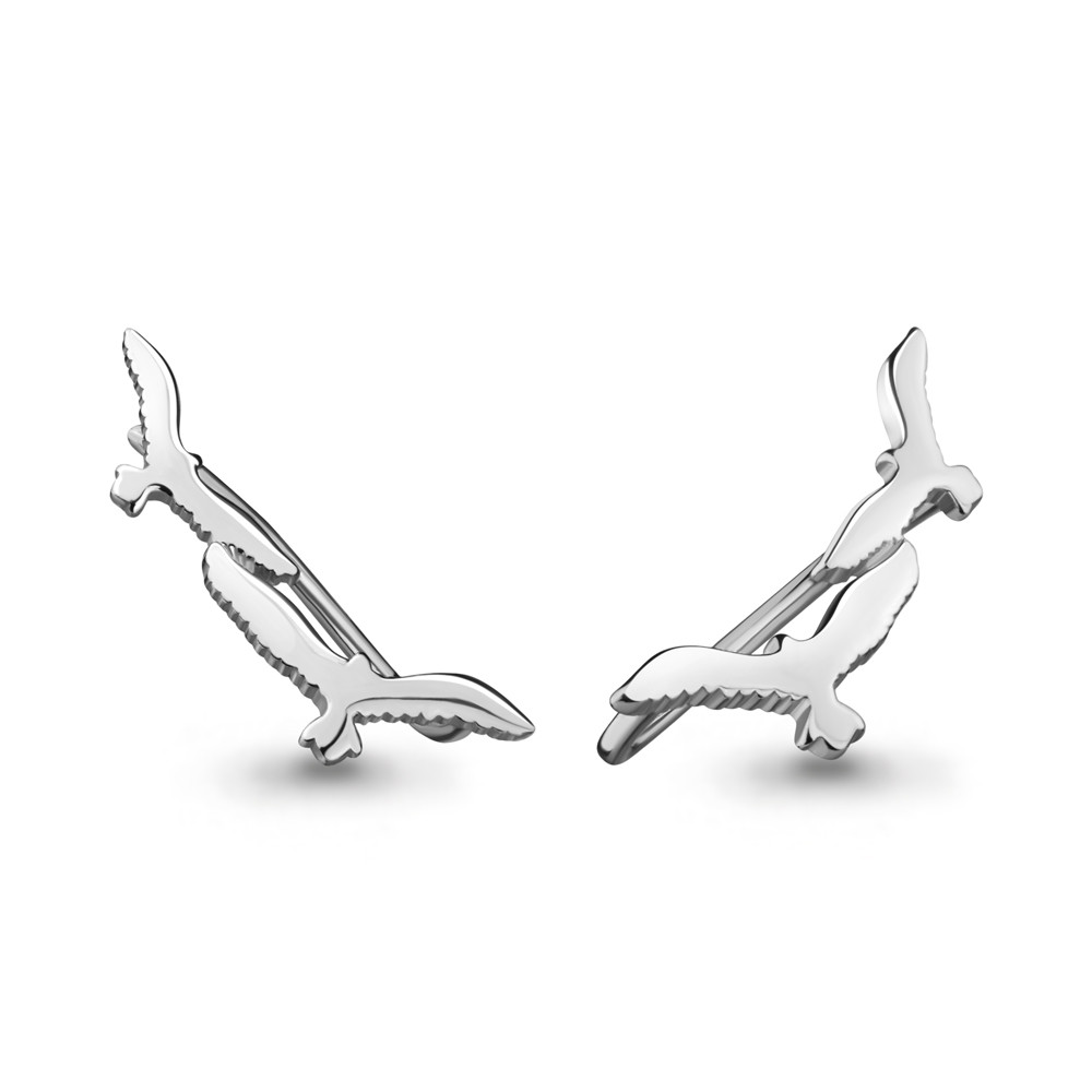 Серебряные серьги каффы Aquamarine 33752.5 серебро с родием