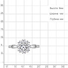 Серебряное кольцо  Фианит Aquamarine 67241А.5 покрыто  родием, фото 2