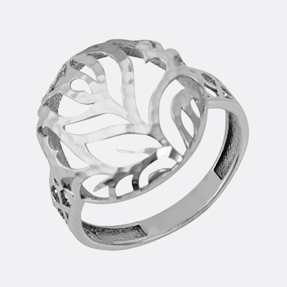 Кольцо из серебра без вставок  АВРОРА 80180 покрыто  родием