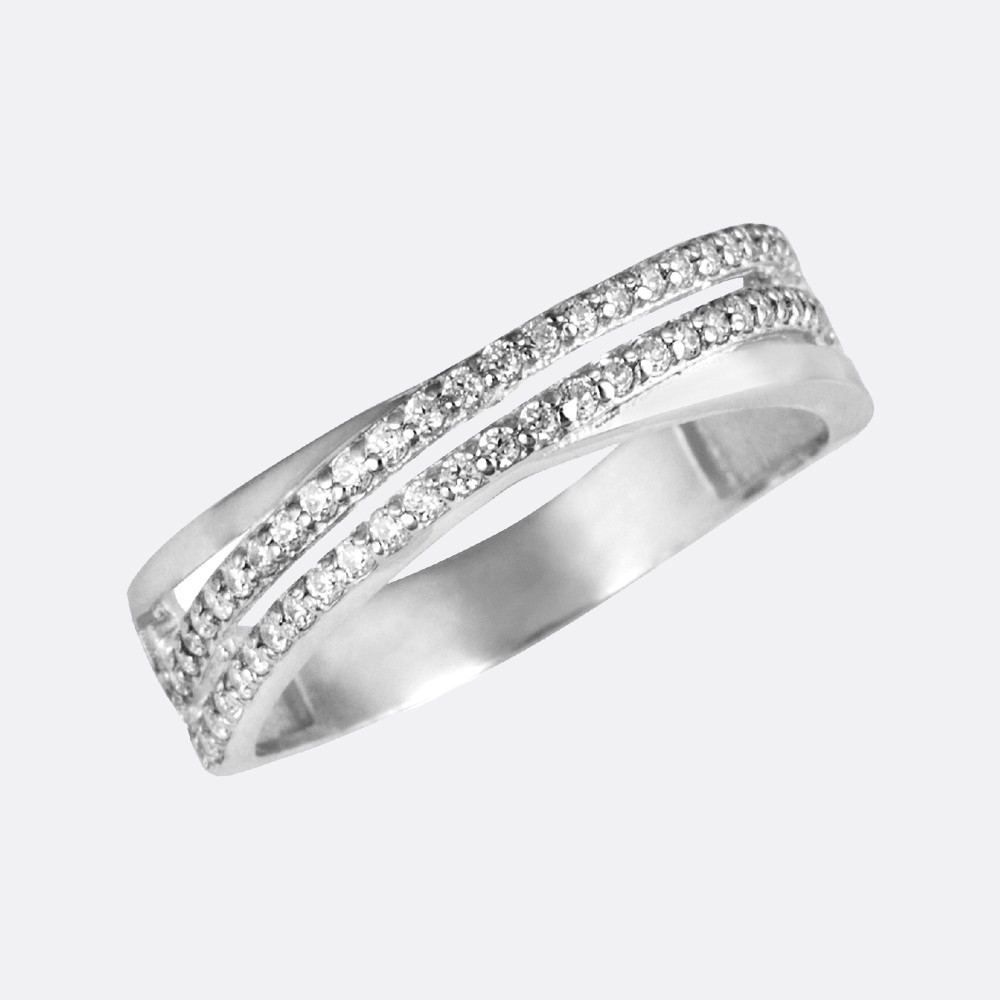 Кольцо из серебра дорожка АВРОРА 81016 покрыто родием - фото 1 - id-p106742859