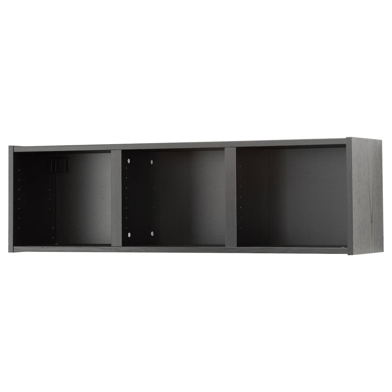 Полка навесная БИЛЛИ, черно-коричневая, 120x35х28 см, фото 1