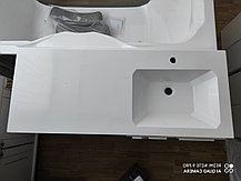Тумба 120  см. (ЛДСП) с раковиной и столешницей Дели (белая) левая над стиральной машиной. РФ, фото 3